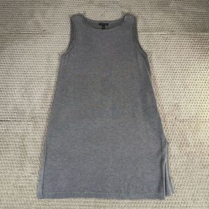 Eileen Fisher Tunic Top Dress Striped Women's Small Gray Cream Tencel Wool Blend